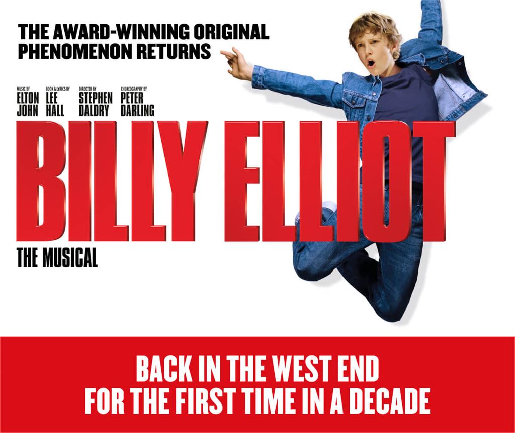 Billy Elliot the Musical promotional artwork announcing its return to the West End